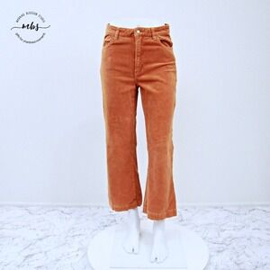 ROLLA'S Crop Flare High-Rise Flare Corduroy Pants in Orange